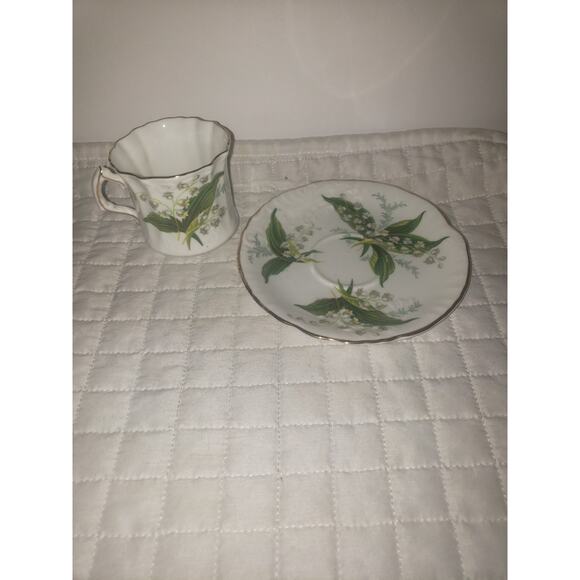 Hammersley & Co Fine Bone China Vintage Lily Of The Valley Demitasse Cup Saucer - Picture 3 of 7